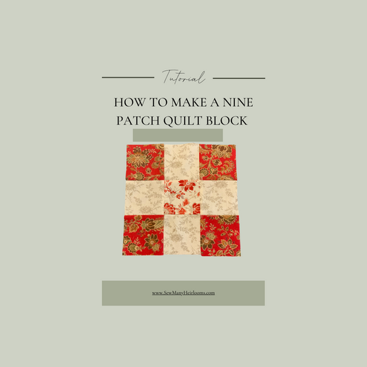 image of tutorial on how to make a 9 patch quilt block