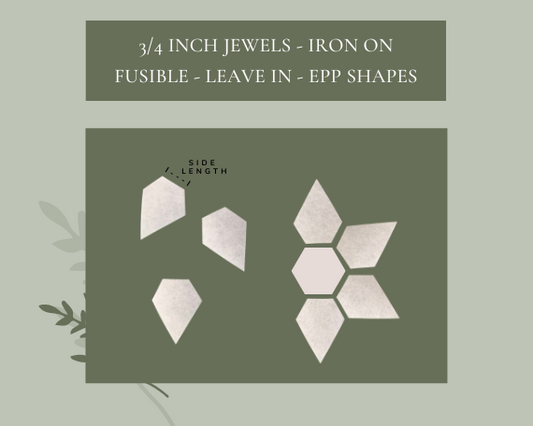 125 pcs. 3/4" inch English Paper Piecing Jewels - Iron On Fusible Leave Ins