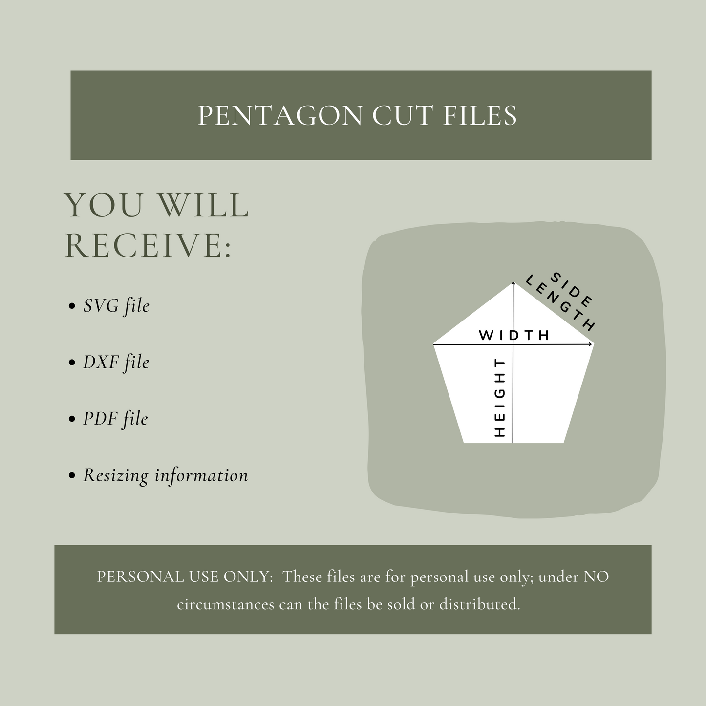 Pentagon SVG DXF Cut Files