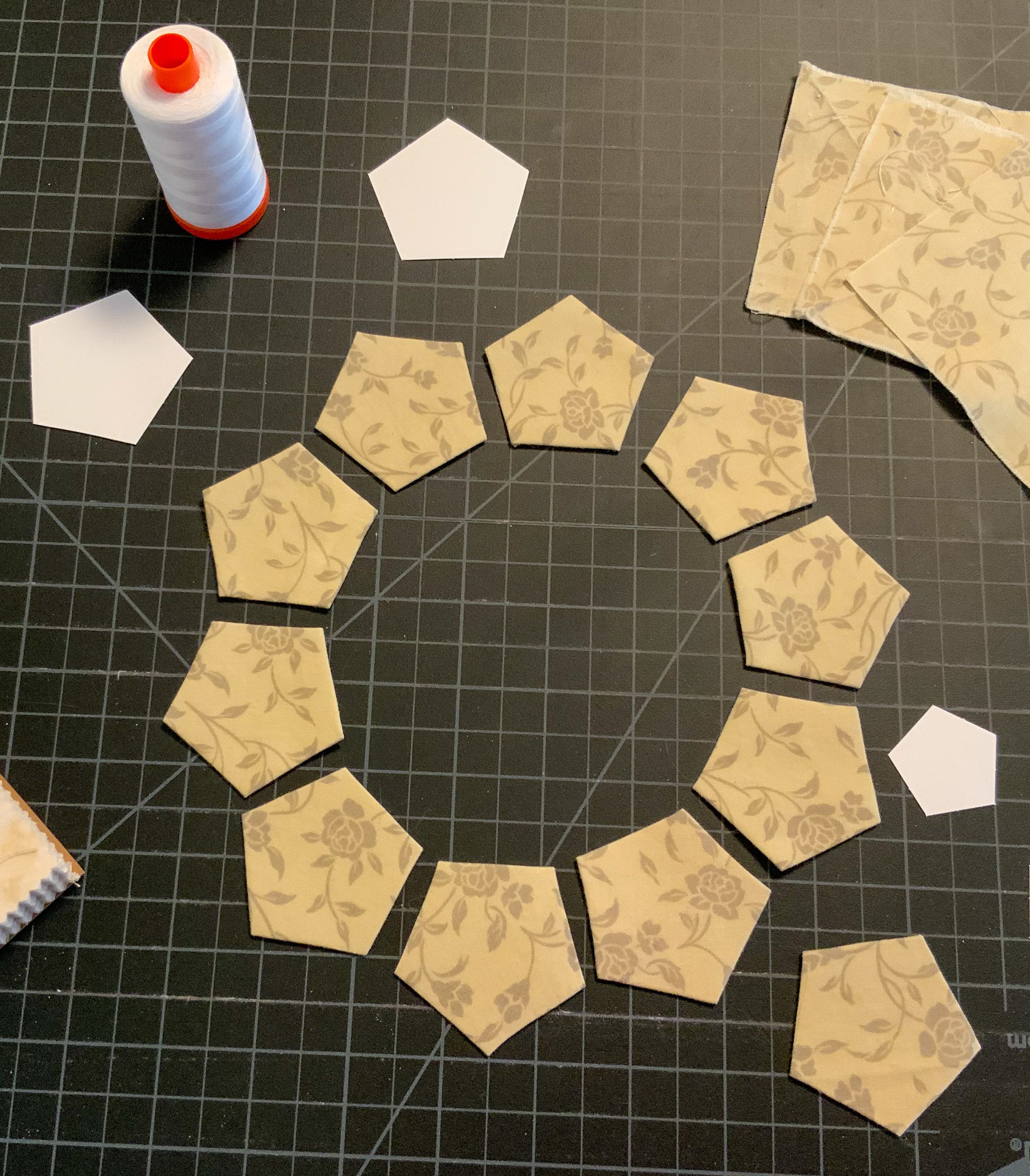English Paper Piecing Pentagons - CARDSTOCK - SewManyHeirlooms